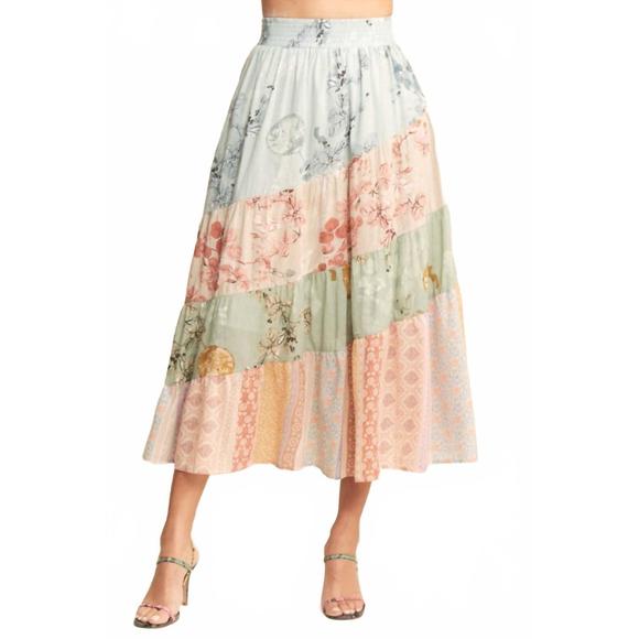 Davi & Dani High Waist Midi Skirt